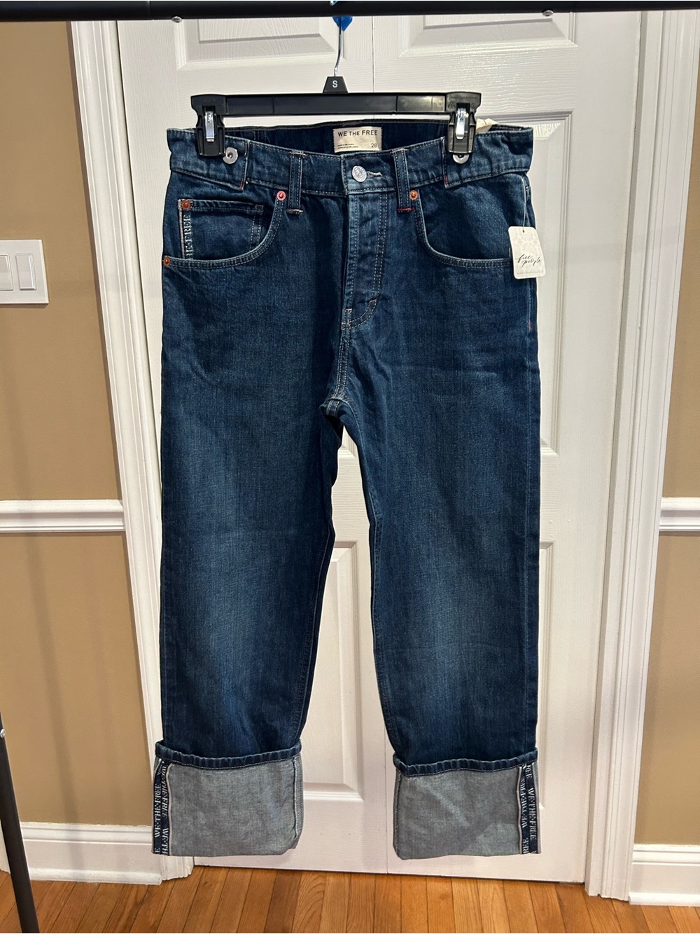 We The Free Dark Blue Boyfriend Jeans